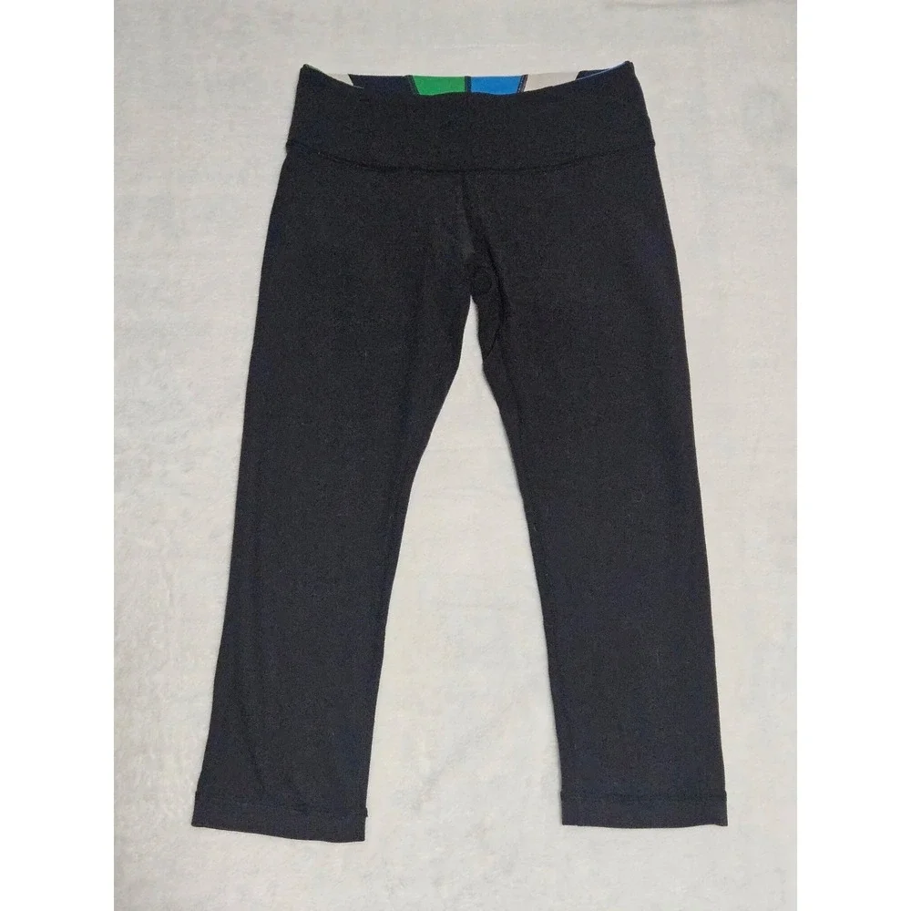 lululemon best for size 6 wunder under reversible crop leggings geometric band